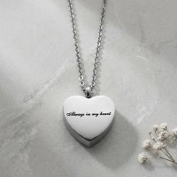 Ashanger Hart Always in My Heart RVS &acirc;&euro;&ldquo; 2,5x2cm Inclusief Ketting 50cm - Unisex