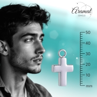Ashanger Kruisje 316L Staal Zilverkleurig &acirc;&euro;&ldquo; 2x1,5cm Gedenksieraad - Unisex
