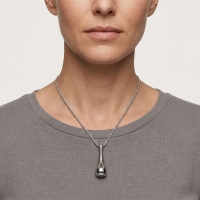 Ashanger Kegel Zilverkleurig 316L Staal &acirc;&euro;&ldquo; 4cm Inclusief Bolletjesketting - Unisex