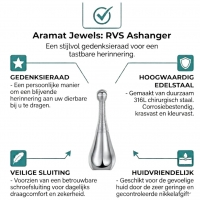 Ashanger Kegel Zilverkleurig 316L Staal &acirc;&euro;&ldquo; 4cm Inclusief Bolletjesketting - Unisex