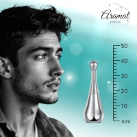 Ashanger Kegel Zilverkleurig 316L Staal &acirc;&euro;&ldquo; 4cm Inclusief Bolletjesketting - Unisex
