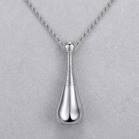 Ashanger Kegel Zilverkleurig 316L Staal &acirc;&euro;&ldquo; 4cm Inclusief Bolletjesketting - Unisex
