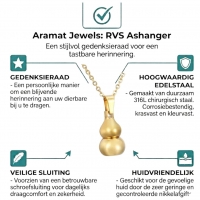 Ashanger Kalebas &acirc;&euro;&ldquo; 3x1,4cm RVS Staal Goudkleurig & Zilverkleurig - Goudkleur 