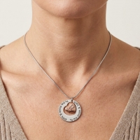 Ashanger I Love You To The Moon &acirc;&euro;&ldquo; 3,5cm 316L Staal Zilver & Ros&Atilde;&copy;