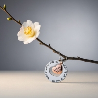 Ashanger I Love You To The Moon &acirc;&euro;&ldquo; 3,5cm 316L Staal Zilver & Ros&Atilde;&copy;