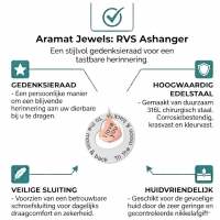 Ashanger I Love You To The Moon &acirc;&euro;&ldquo; 3,5cm 316L Staal Zilver & Ros&Atilde;&copy;