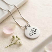 Ashanger Hond 316L Staal Zilver & Zwart &acirc;&euro;&ldquo; 2,5cm Inclusief Ketting 50cm - Unis