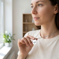 Ashanger Hond 316L Staal Zilver & Zwart &acirc;&euro;&ldquo; 2,5cm Inclusief Ketting 50cm - Unis