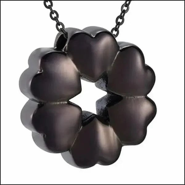 Ashanger Cirkel Hartjes &acirc;&euro;&ldquo; 20x20mm Staal Diverse Kleuren Gedenksieraad - Zwart - U