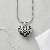 Ashanger Hartje Zwart Emaille &acirc;&euro;&ldquo; 3x2cm Zilverkleurig Staal Gedenksieraad - Unisex