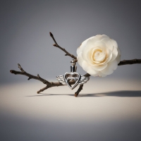 Stalen Ashanger Hartje met Vleugel &acirc;&euro;&ldquo; Engel Gedenksieraad 2,5x2,7cm - Unisex