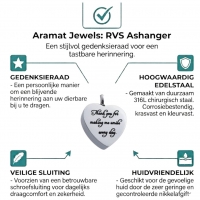 Stalen Ashanger Hart &acirc;&euro;&ldquo; Thank You For Making Me Smile &acirc;&euro;&ldquo; Zilver 