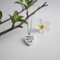 Stalen Ashanger Hart &acirc;&euro;&ldquo; Thank You For Making Me Smile &acirc;&euro;&ldquo; Zilver 
