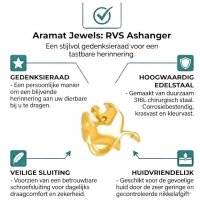 RVS Ashanger Hart met Duiveltje &acirc;&euro;&ldquo; Stoer & Uniek Gedenksieraad - Goudkleurig -