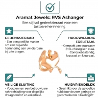 RVS Ashanger Hart met Duiveltje &acirc;&euro;&ldquo; Stoer & Uniek Gedenksieraad - Goudkleurig -