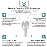 Stalen Engel Ashanger &acirc;&euro;&ldquo; Troostend Rouwsieraad Zilverkleurig RVS - Unisex
