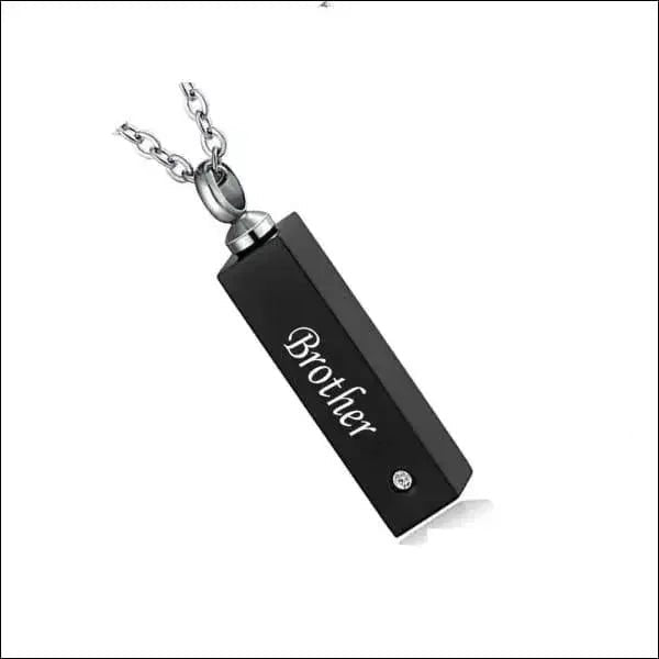 Stalen Ashanger Broer &acirc;&euro;&ldquo; Persoonlijk Gedenksieraad RVS - Vleugels-Brother-3x2.8cm 