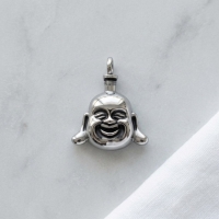 Boeddha Ashanger RVS &acirc;&euro;&ldquo; 4x3cm Inclusief Ketting 45cm Gedenksieraad - Unisex