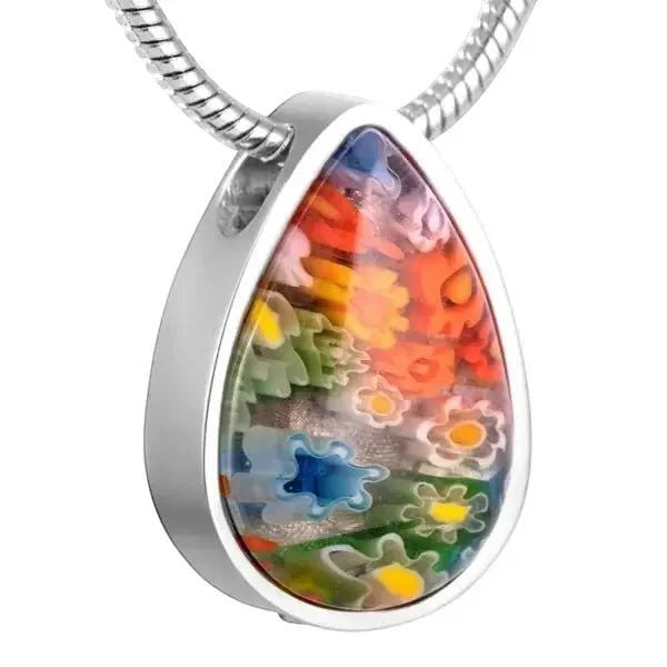 Ashanger Druppel Murano Glas &acirc;&euro;&ldquo; 2cm 316L RVS Uniek Gedenksieraad - Unisex