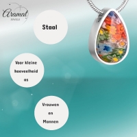 Ashanger Druppel Murano Glas &acirc;&euro;&ldquo; 2cm 316L RVS Uniek Gedenksieraad - Unisex