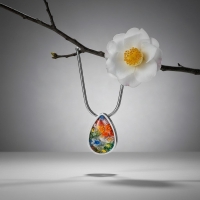 Ashanger Druppel Murano Glas &acirc;&euro;&ldquo; 2cm 316L RVS Uniek Gedenksieraad - Unisex