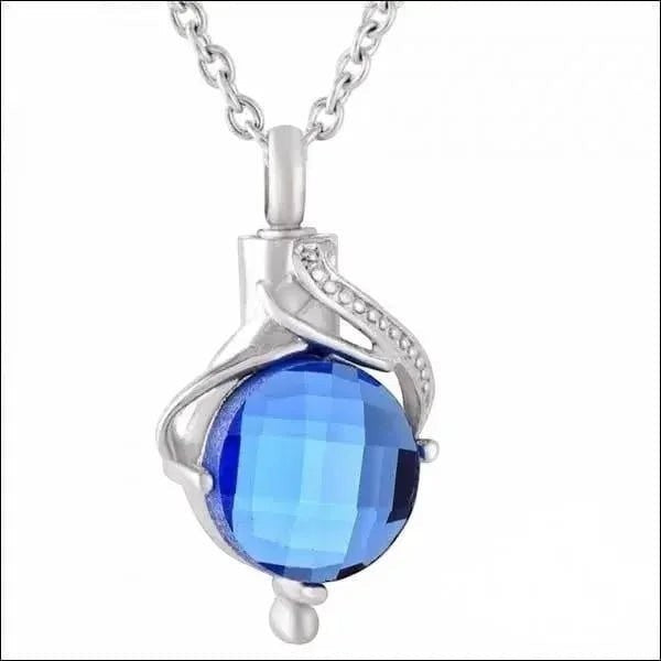Ashanger Druppelvorm Blauwe Zirkonia &acirc;&euro;&ldquo; 31x18mm Zilverkleurig RVS - Unisex
