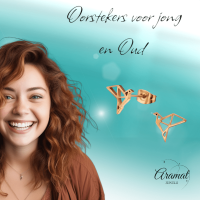 RVS Origami Vogel Oorstekers Ros&Atilde;&copy;goud &acirc;&euro;&ldquo; 9mm 316L Staal Opengewerkt -