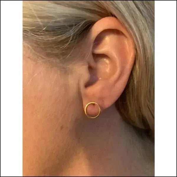 RVS Cirkel Oorstekers &acirc;&euro;&ldquo; Diverse Kleuren & Maten 316L Staal Unisex - Goudkleur