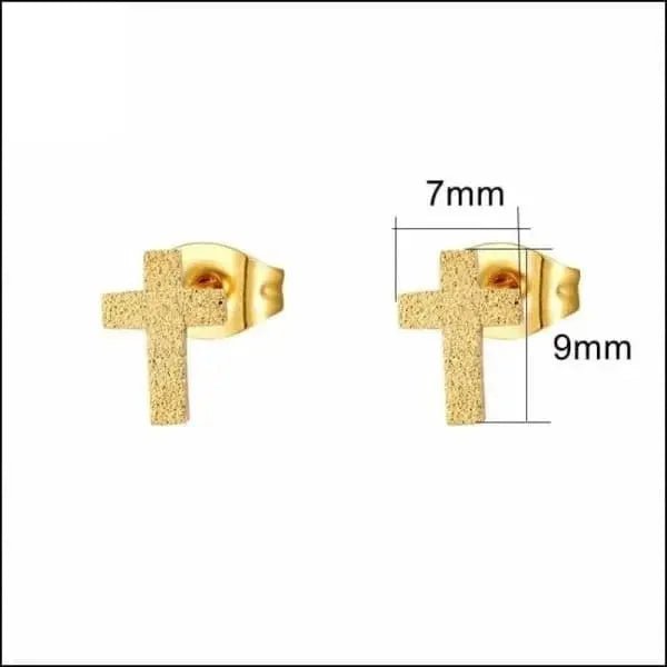 RVS Kruisjes Oorstekers &acirc;&euro;&ldquo; Diverse Kleuren & Maten 316L Staal - Zwart-10x6mm -