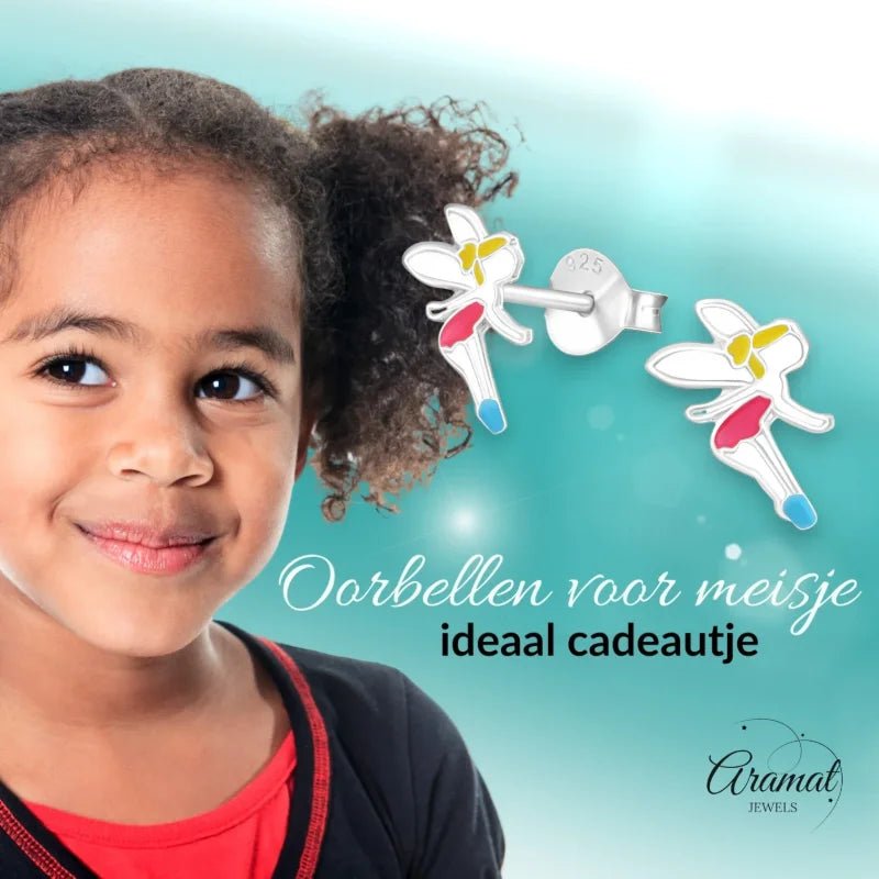 Zilveren Elfjes Oorbellen - Schattige Kinder Oorbellen -