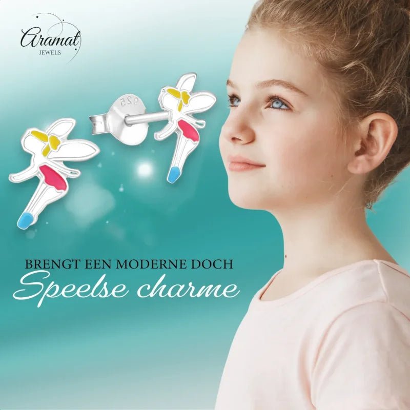 Zilveren Elfjes Oorbellen - Schattige Kinder Oorbellen -