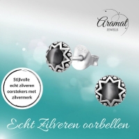 Zilveren Kattenoog Oorbellen - Grijs -