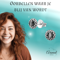 Zilveren Kattenoog Oorbellen - Grijs -