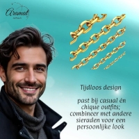 Stalen Anker Schakelketting Goudkleur 45&acirc;&euro;&ldquo;55cm &acirc;&euro;&ldquo; 1,5 & 2mm 
