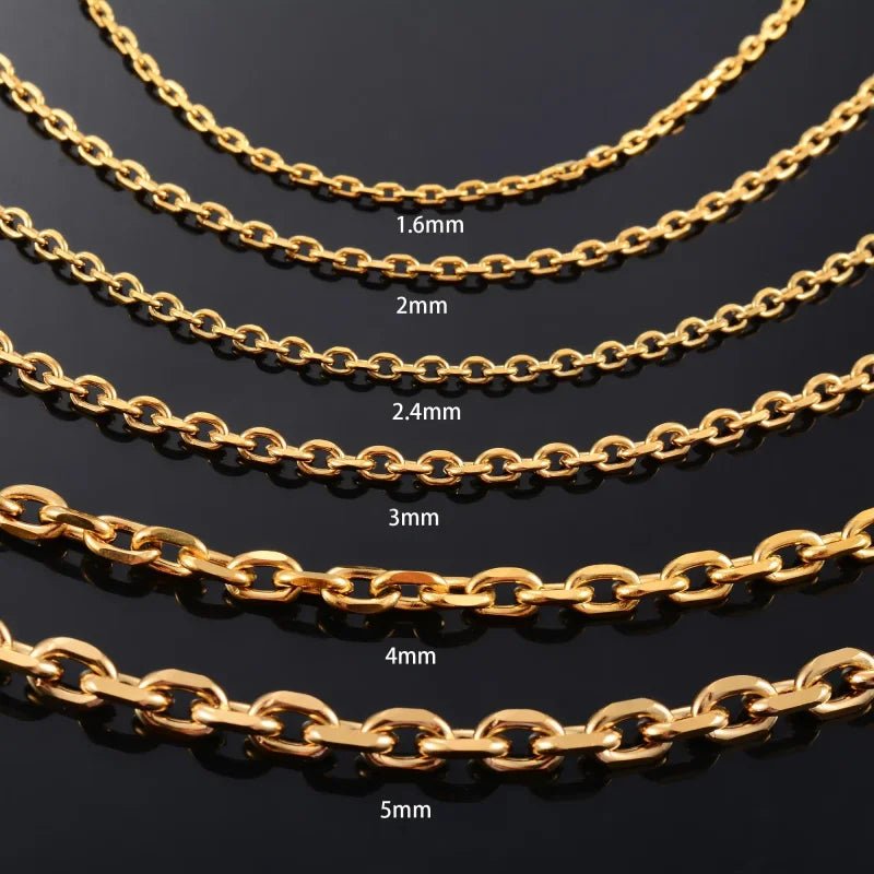 Stalen Anker Schakelketting Goudkleur 45&acirc;&euro;&ldquo;55cm &acirc;&euro;&ldquo; 1,5 & 2mm 