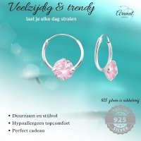 Roze Zirkonia Oorringetjes kind -