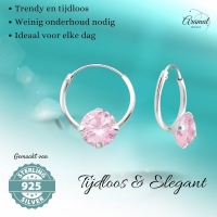 Roze Zirkonia Oorringetjes kind -