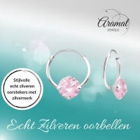 Roze Zirkonia Oorringetjes kind -