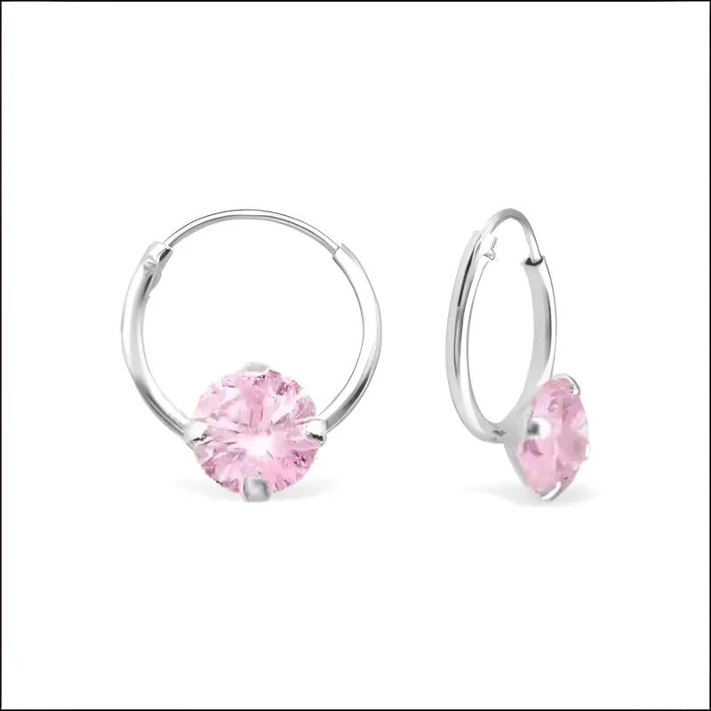 Roze Zirkonia Oorringetjes kind -