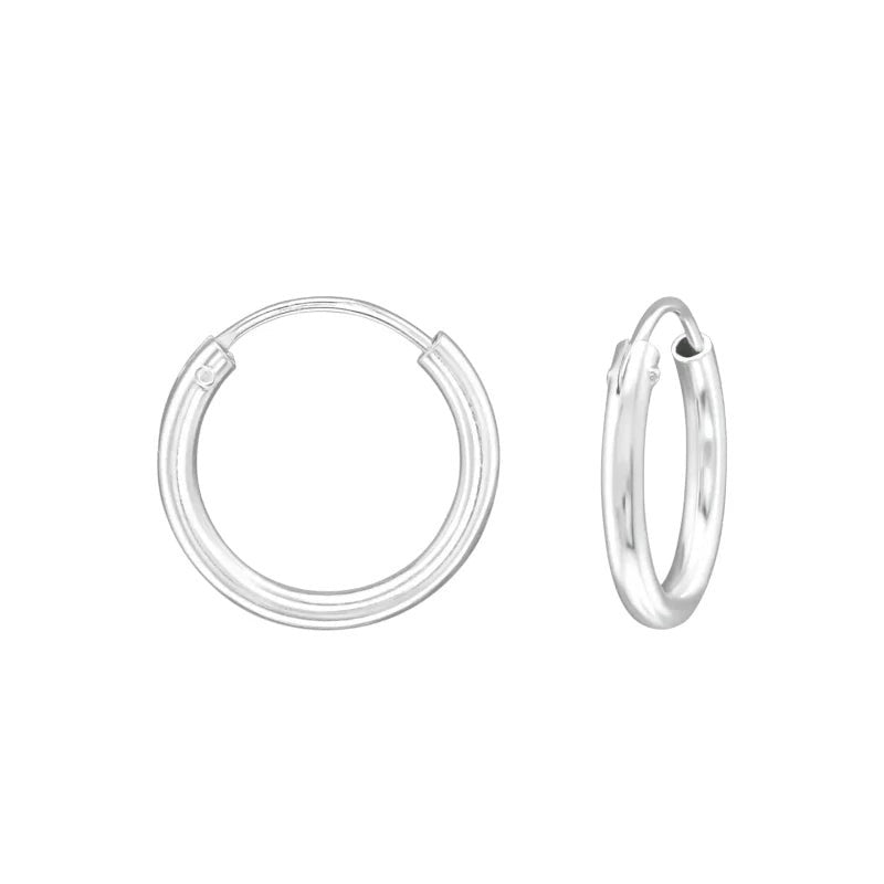 Zilveren Dunne Huggies Oorringen - 16mm -