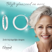 Zilveren Dunne Huggies Oorringen - 16mm -