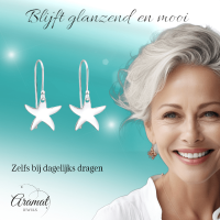 Zilveren Zeester Oorhanger &acirc;&euro;&ldquo; 20mm 925 Zilver E-coat Kind & Dames -