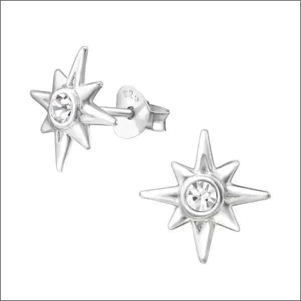 Zilveren Ster Oorstekers Kristal &acirc;&euro;&ldquo; 925 Zilver Transparant Sprankelend - Transpara