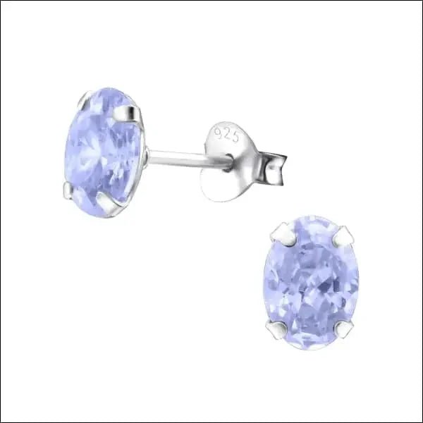 Zilveren Ovale Zirkonia Oorstekers &acirc;&euro;&ldquo; Meerdere Kleuren & Maten 925 Zilver - 7x