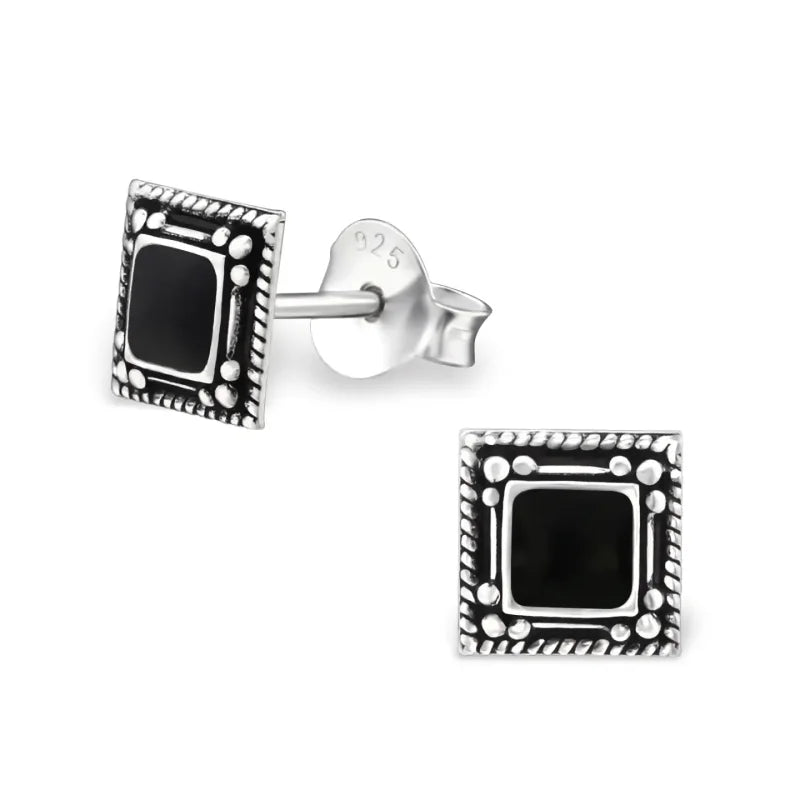 Zilveren Bali Oorstekers Geoxideerd &acirc;&euro;&ldquo; 8mm 925 Zilver Etnisch Boho Design - Ovaal-