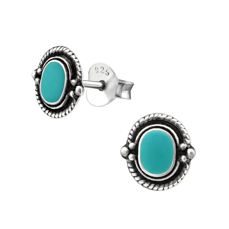 Zilveren Bali Oorstekers Geoxideerd &acirc;&euro;&ldquo; 8mm 925 Zilver Etnisch Boho Design - Vierka