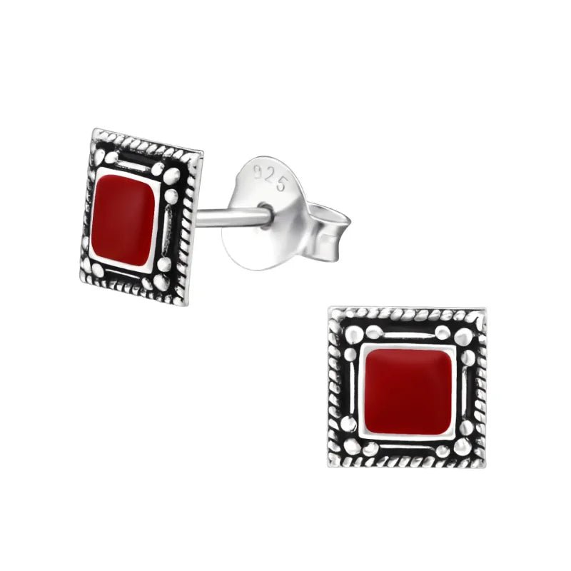 Zilveren Bali Oorstekers Geoxideerd &acirc;&euro;&ldquo; 8mm 925 Zilver Etnisch Boho Design - Vierka