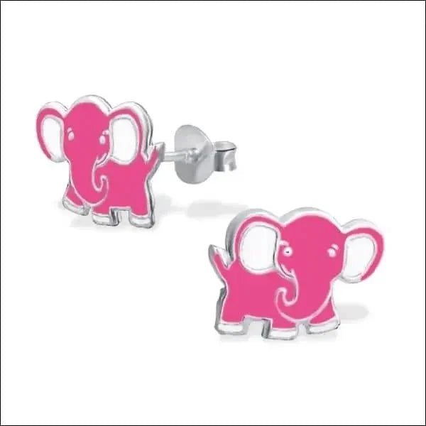 Zilveren Olifant Oorstekers &acirc;&euro;&ldquo; 925 Zilver Emaille Meerdere Kleuren & Maten - R