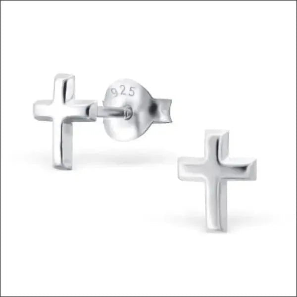Zilveren Kruisjes Oorstekers &acirc;&euro;&ldquo; Meerdere Maten & Kleuren 925 Zilver - Kristal/