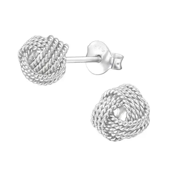 Zilveren Keltische Oorbellen Celtic Knot &acirc;&euro;&ldquo;  925 Zilver - Zilver/Kristal Black Dia